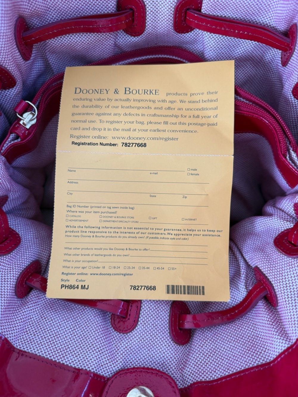 Dooney & Bourke Chiara Magenta Patent Leather Tote with Gold Hardware - Picture 6 of 12